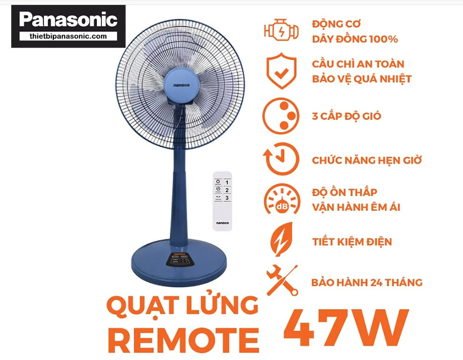 Quạt lửng remote Nanoco NLF1624RC ( MÀU BEIGE VÀ MÀU XANH) 6 Quạt lửng remote Nanoco NLF1624RC ( MÀU BEIGE VÀ MÀU XANH) 6