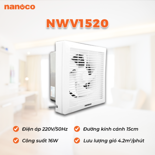 Quạt hút gắn tường 1 chiều Nanoco NWV1520 2