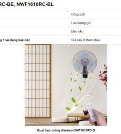 Quạt treo tường có remote Nanoco NWF1610RC ( SIÊU SALES) 8 Quạt treo tường có remote Nanoco NWF1610RC ( SIÊU SALES) 8