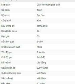 Quạt treo tường có remote Nanoco NWF1610RC ( SIÊU SALES) 9 Quạt treo tường có remote Nanoco NWF1610RC ( SIÊU SALES) 9