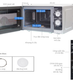 Lò vi sóng cơ 20L R-205VN-S 13
